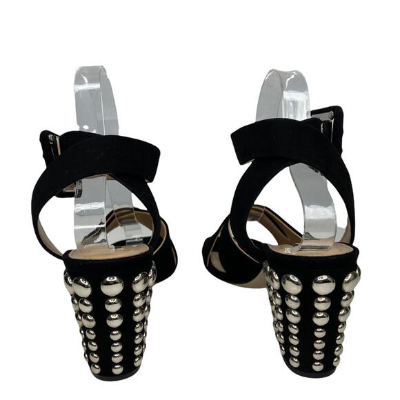 New Sergio Rossi Heels Elettra Studded Block Heel Suede Sandals size 36.5/ US 6 - Picture 9 of 16